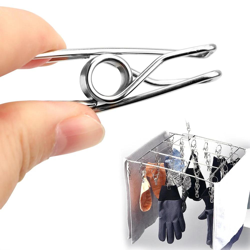 20 шт., зажимы для одежды, из нержавеющей стали 
20 шт., зажимы для одежды, из нержавеющей стали