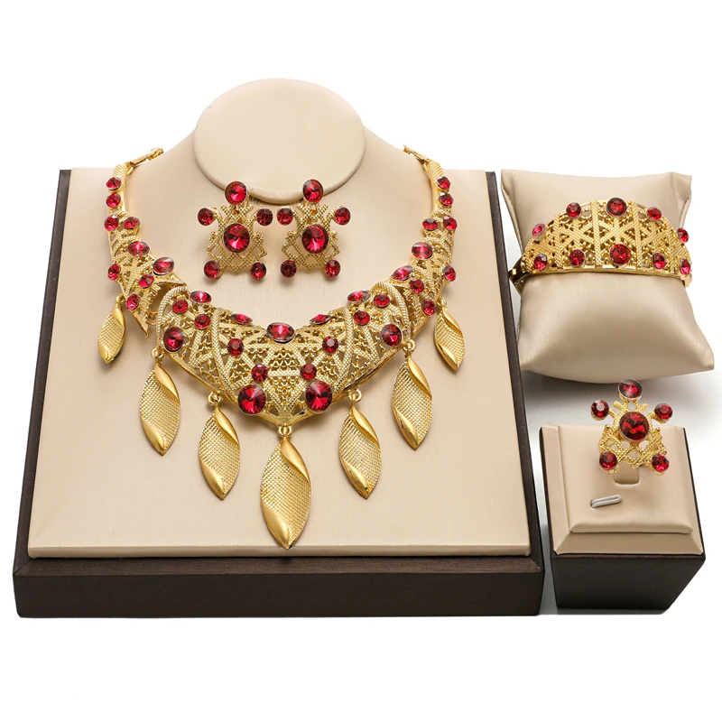 2021 Dubai gold colorful Jewelry Set Wholesale Nigerian woman accessories jewelry set brand Fashion African Bridal Jewelry Set
2021 Dubai gold colorful Jewelry Set Wholesale Nigerian woman accessories jewelry set brand Fashion African Bridal Jewelry Set