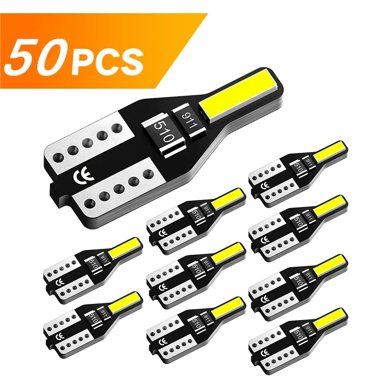 50 шт./лот T10 Led W5W Автомобильные интерьерные огни для BMW Audi Mercedes Benz VW Hyundai Kia Seat Skoda