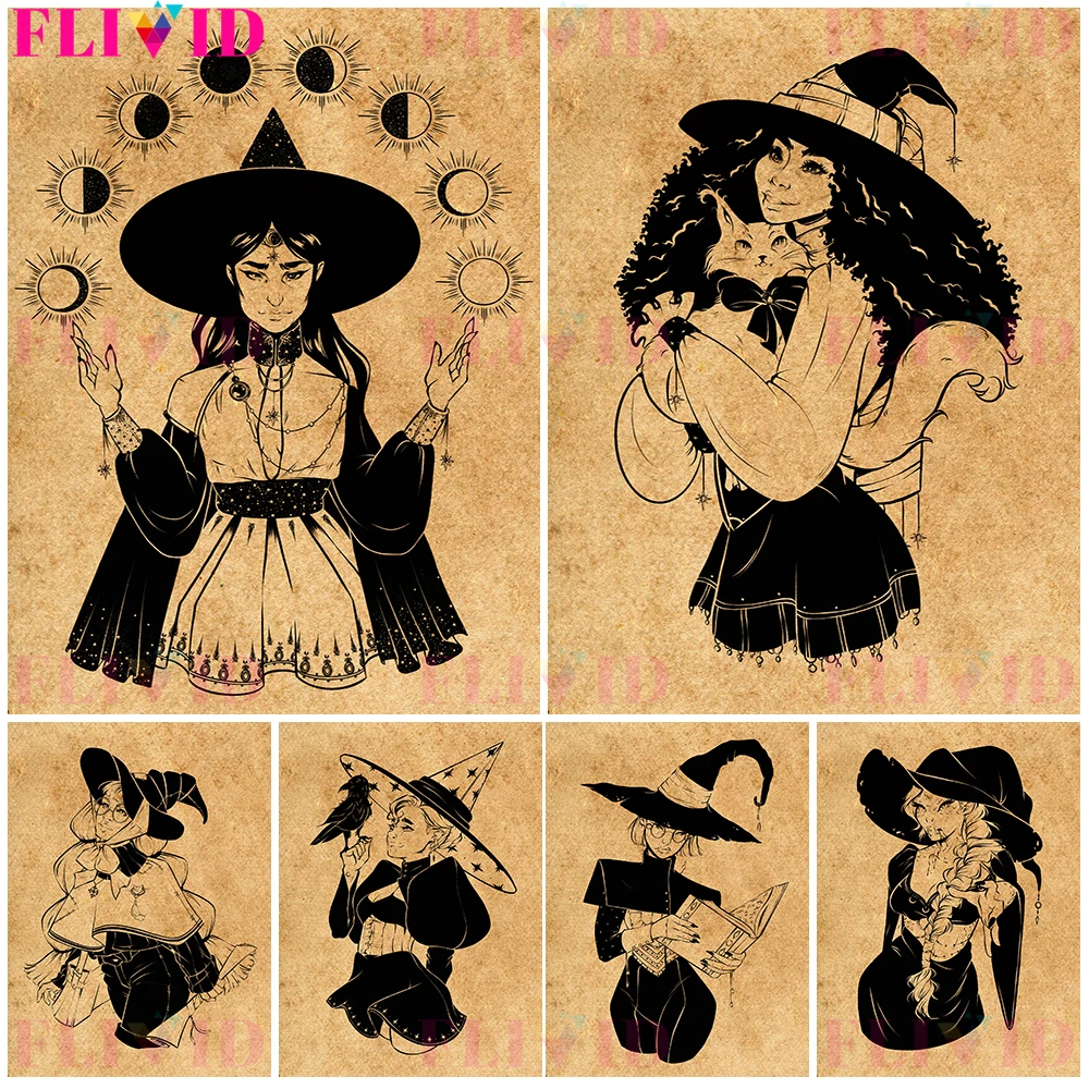 Retro Little Witch Cartoon Art Poster And Print Wicca Witchcraft Wall Art Canvas Painting For Living Room Decoration Unframed
Retro Little Witch Cartoon Art Poster And Print Wicca Witchcraft Wall Art Canvas Painting For Living Room Decoration Unframed
