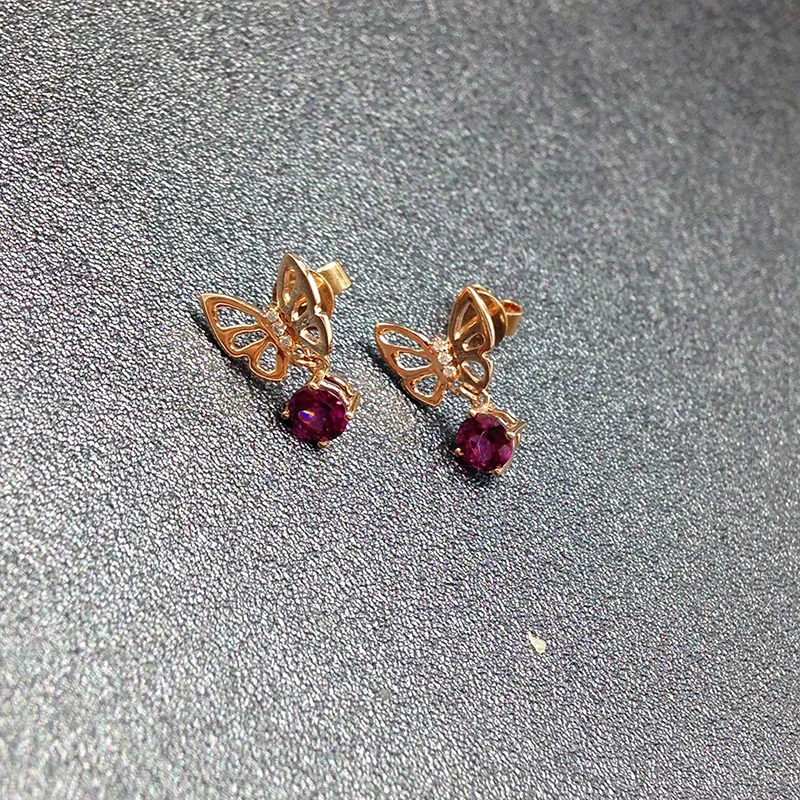 LP Butterfy Trendy Earring For Woman 18K Rose Gold Earrings Natural Gemstone Rhodolite Garnet Fine Jewelry For New Years Gift
LP Butterfy Trendy Earring For Woman 18K Rose Gold Earrings Natural Gemstone Rhodolite Garnet Fine Jewelry For New Years Gift