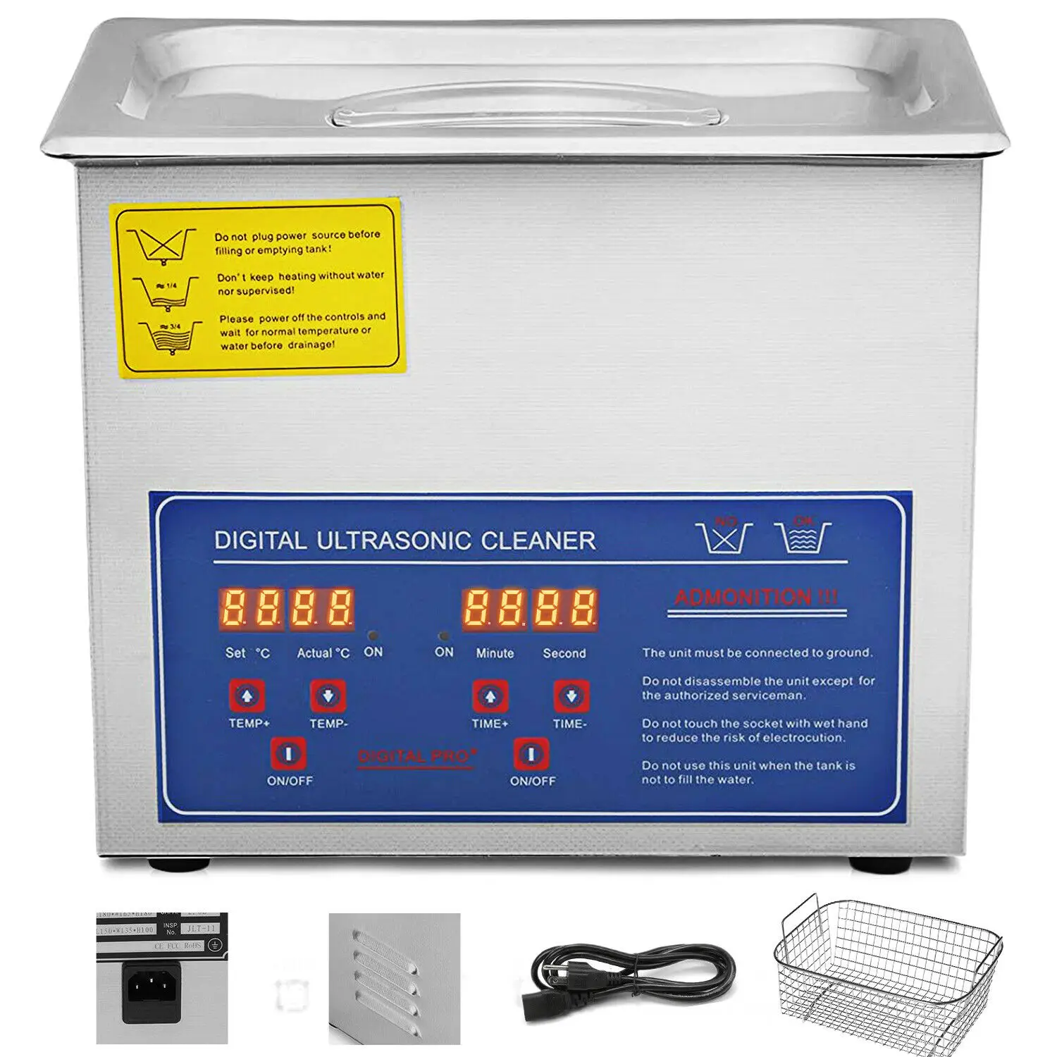 Ultrasonic Cleaner Machine Stainless Steel Ultrasonic Cleaning Machine Digital Heater Timer Jewelry Cleaning for Commercial 3L
Ultrasonic Cleaner Machine Stainless Steel Ultrasonic Cleaning Machine Digital Heater Timer Jewelry Cleaning for Commercial 3L