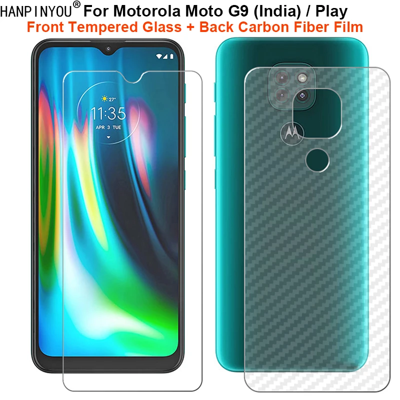 Для Motorola Moto G9 India / Play 1 комплект = мягкая задняя углепластиковая пленка +