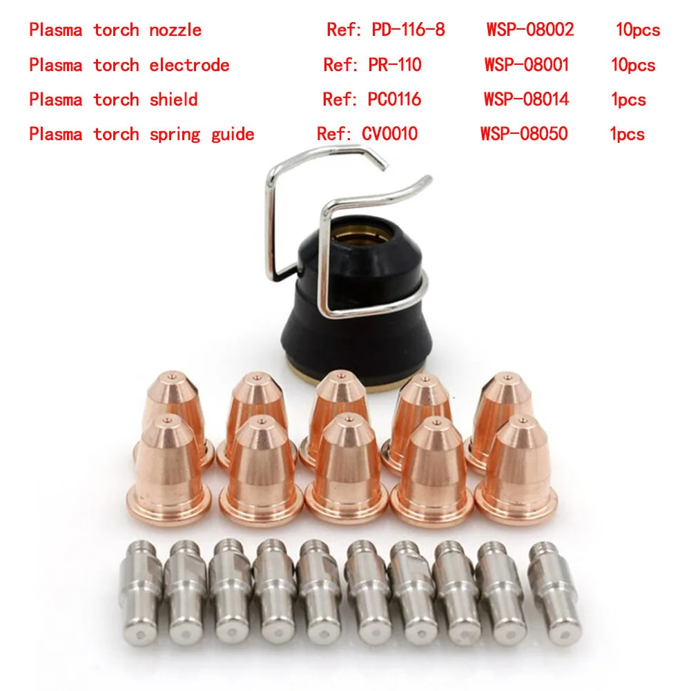 22pcs Plasma Torch Nozzle Protective Cover Kit PD116-8 PR110 Plasma Cutting Torch Consumables For Trafimet S45 S25 Welding Tool
22pcs Plasma Torch Nozzle Protective Cover Kit PD116-8 PR110 Plasma Cutting Torch Consumables For Trafimet S45 S25 Welding Tool