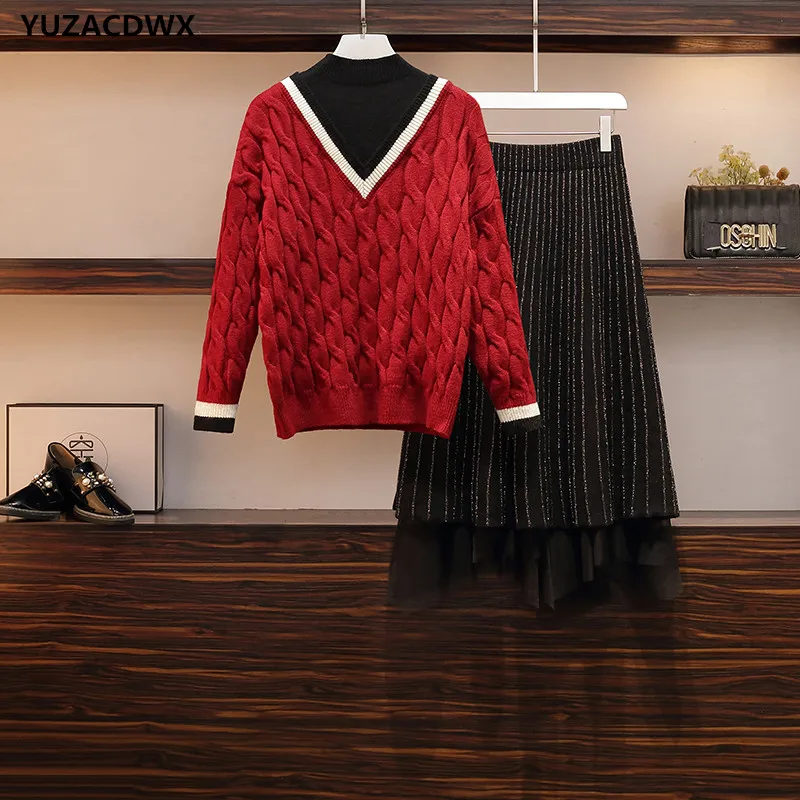 Женский трикотажный костюм с юбкой, осенний комплект из двух предметов
Женский трикотажный костюм с юбкой, осенний комплект из двух предметов