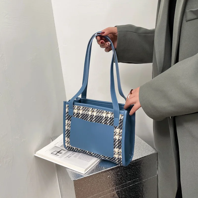 Bag women's new fashion large capacity checkered Tote Bag trend splicing checkered one shoulder handbag
Bag women's new fashion large capacity checkered Tote Bag trend splicing checkered one shoulder handbag