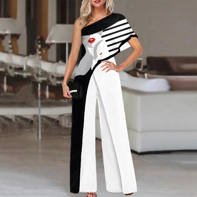 Off Shoulder Overalls 2021 VONDA Women Short Sleeve Vintage Printed Jumpsuits Sexy Playsuits Wide Leg Pants Female Trousers
Off Shoulder Overalls 2021 VONDA Women Short Sleeve Vintage Printed Jumpsuits Sexy Playsuits Wide Leg Pants Female Trousers