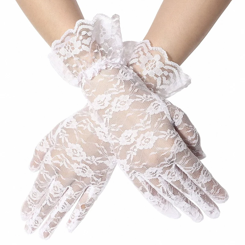 White or Black UV Protection Lace Gloves for Women Elegant Hollow-Out Delicate Jacquard Pattern Bridal Wedding Party Accessories
White or Black UV Protection Lace Gloves for Women Elegant Hollow-Out Delicate Jacquard Pattern Bridal Wedding Party Accessories