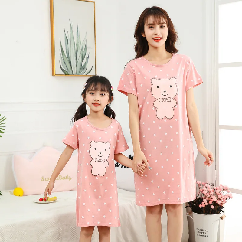 Children Adult Parent-Child Nightdress Cool Breathable Dress Korean Cotton Cartoon Midi Dress Summer Teen Girl Printing Clothes
Children Adult Parent-Child Nightdress Cool Breathable Dress Korean Cotton Cartoon Midi Dress Summer Teen Girl Printing Clothes