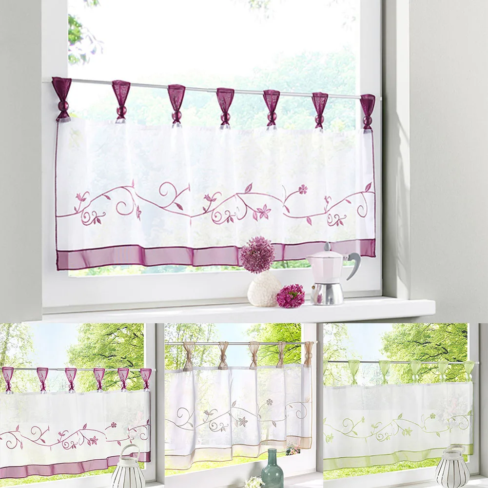 New Cafe Curtains Kitchen Embroidery Short Valance Curtains Transparent Net Curtain Tulle Home Shop Background Display Decor
New Cafe Curtains Kitchen Embroidery Short Valance Curtains Transparent Net Curtain Tulle Home Shop Background Display Decor