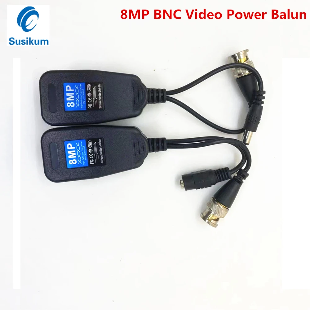

8MP RJ45 Passive Video Balun CCTV HD Twisted Pair Transceiver BNC To CAT5e 6 Connector For 4K AHD CVI TVI CVBS Camera