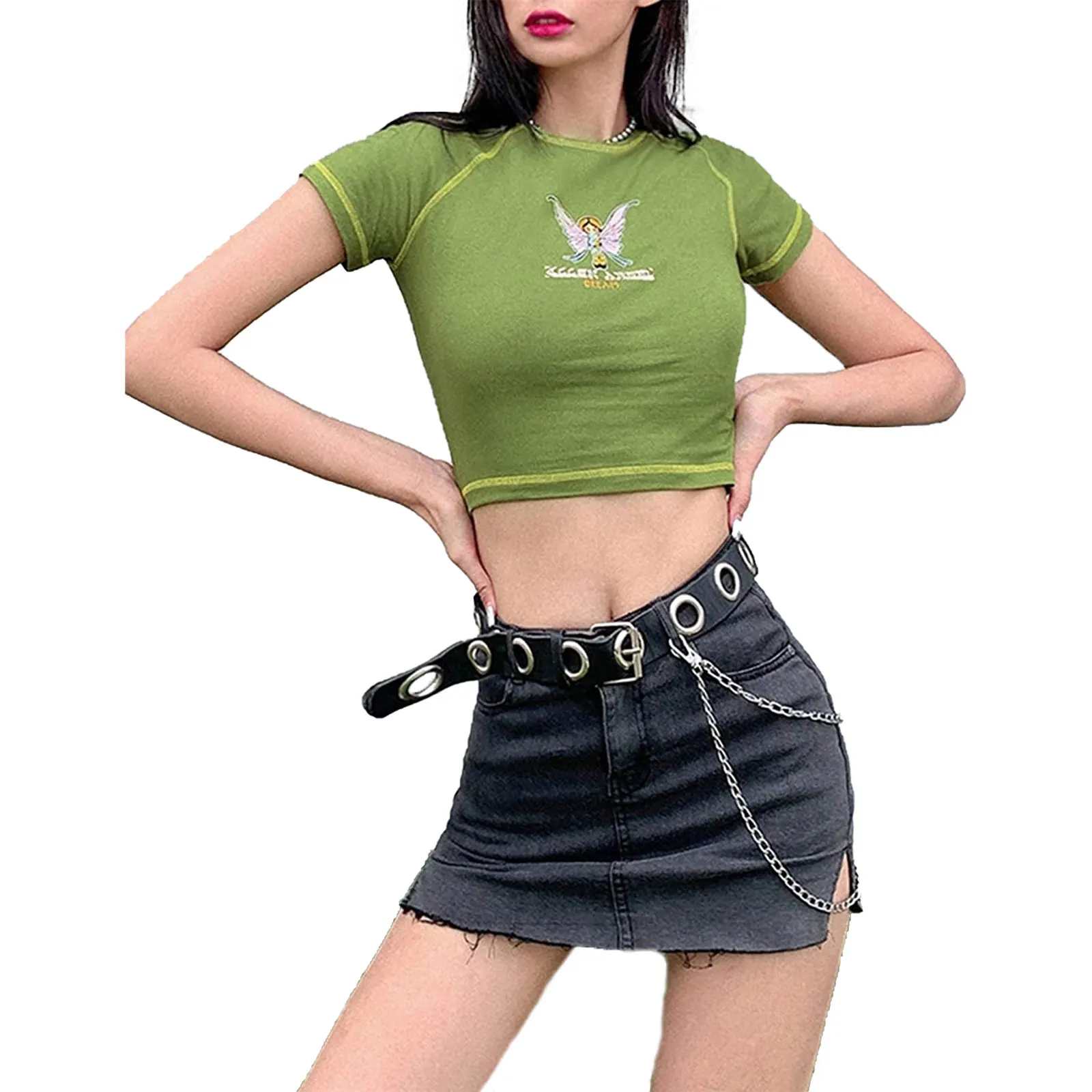 Y2K Aesthetic Harajuku Cartoon Printed Short Sleeve T-shirt Summer Slim Fit Crop Top E-girl Gothic Black Pink Women Clothes
Y2K Aesthetic Harajuku Cartoon Printed Short Sleeve T-shirt Summer Slim Fit Crop Top E-girl Gothic Black Pink Women Clothes