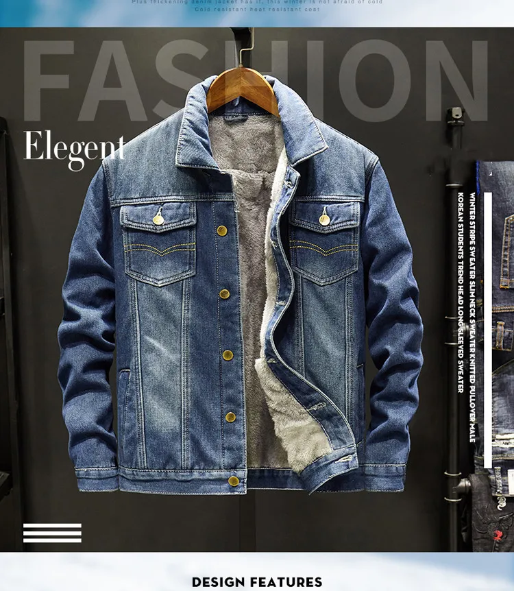 Denim Jacket Winter Men's Coat Thick Cotton Clothes Keep Warm Clothing Men's Fashion Trend All-Match Plus Fleece Casual Tooling
Denim Jacket Winter Men's Coat Thick Cotton Clothes Keep Warm Clothing Men's Fashion Trend All-Match Plus Fleece Casual Tooling