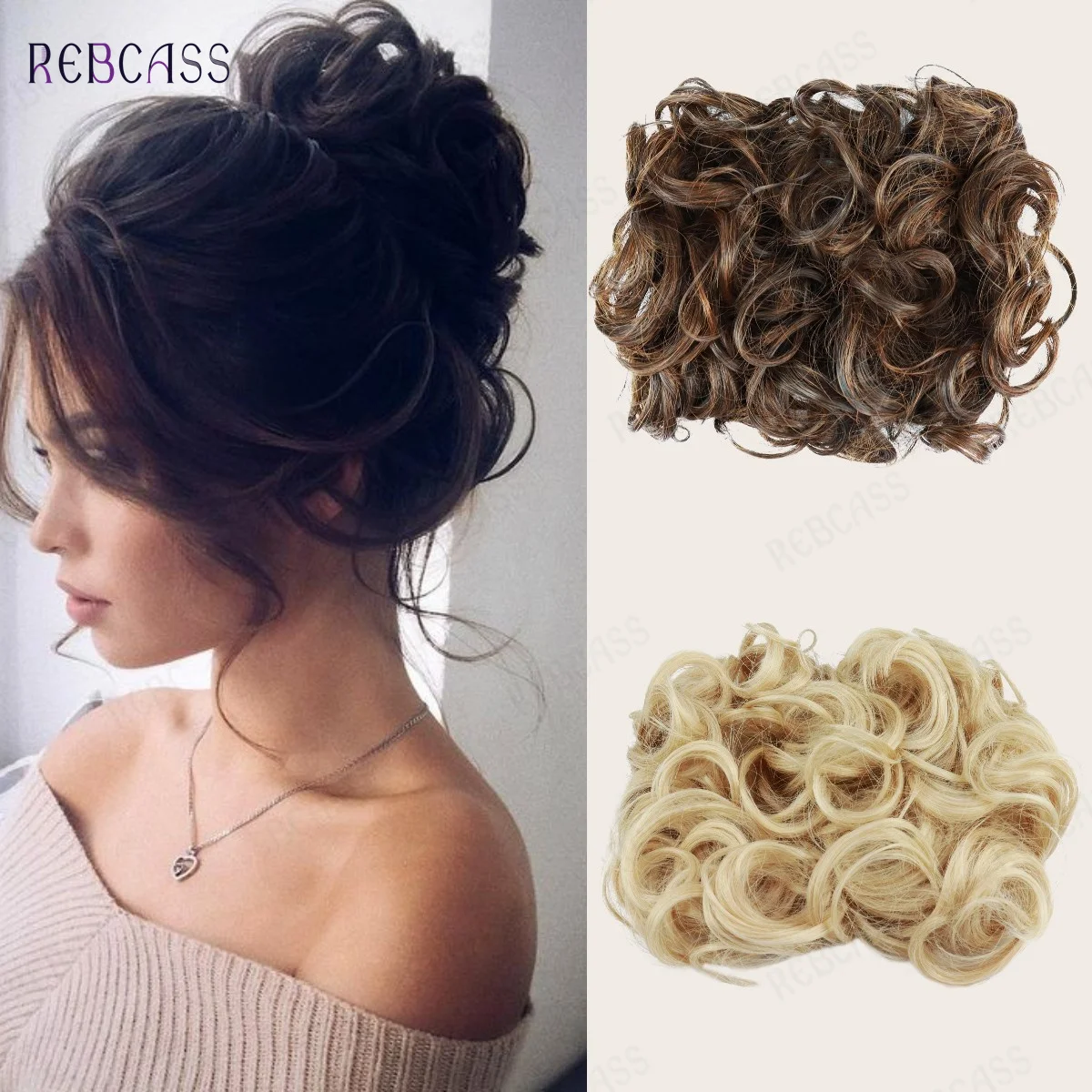 Rebcass Curly Chignon Messy Bun Updo Clip in Hair Piece Extensions Wiht Hairpins Elastic Band Synthetic Hair Bun Black Blonde
Rebcass Curly Chignon Messy Bun Updo Clip in Hair Piece Extensions Wiht Hairpins Elastic Band Synthetic Hair Bun Black Blonde