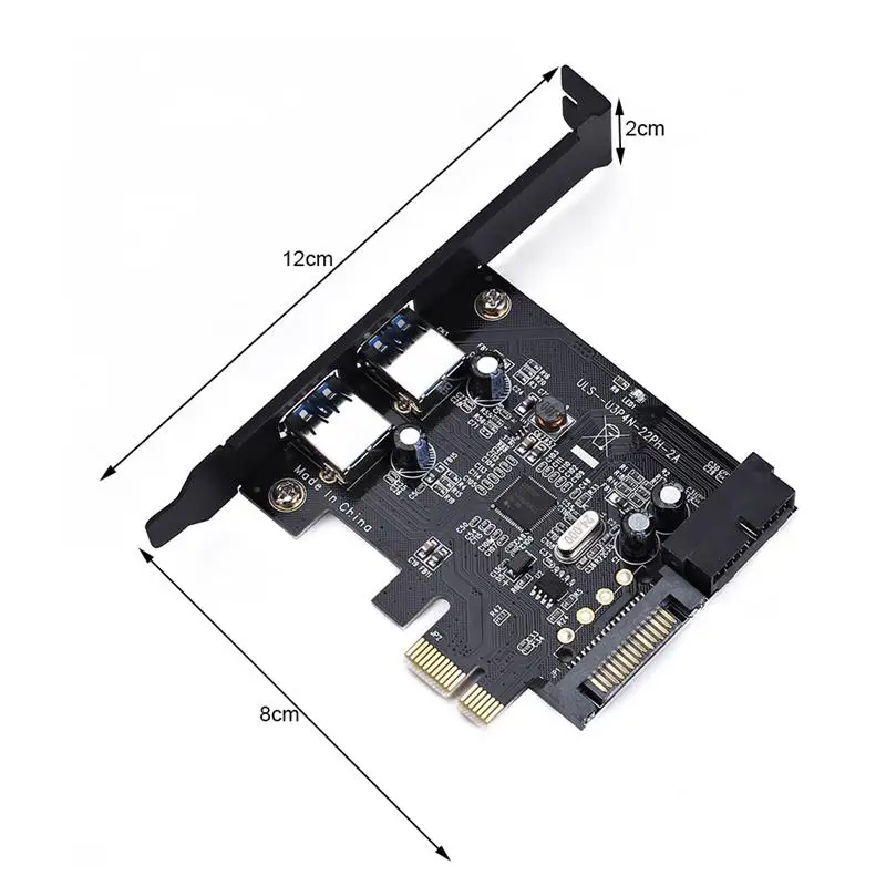 Super Speed PCI-E to USB 3.0 19 Pin 2 Port PCI Express Expansion Card Adapter SATA 15Pin Connector with Driver CD for Desktop
Super Speed PCI-E to USB 3.0 19 Pin 2 Port PCI Express Expansion Card Adapter SATA 15Pin Connector with Driver CD for Desktop