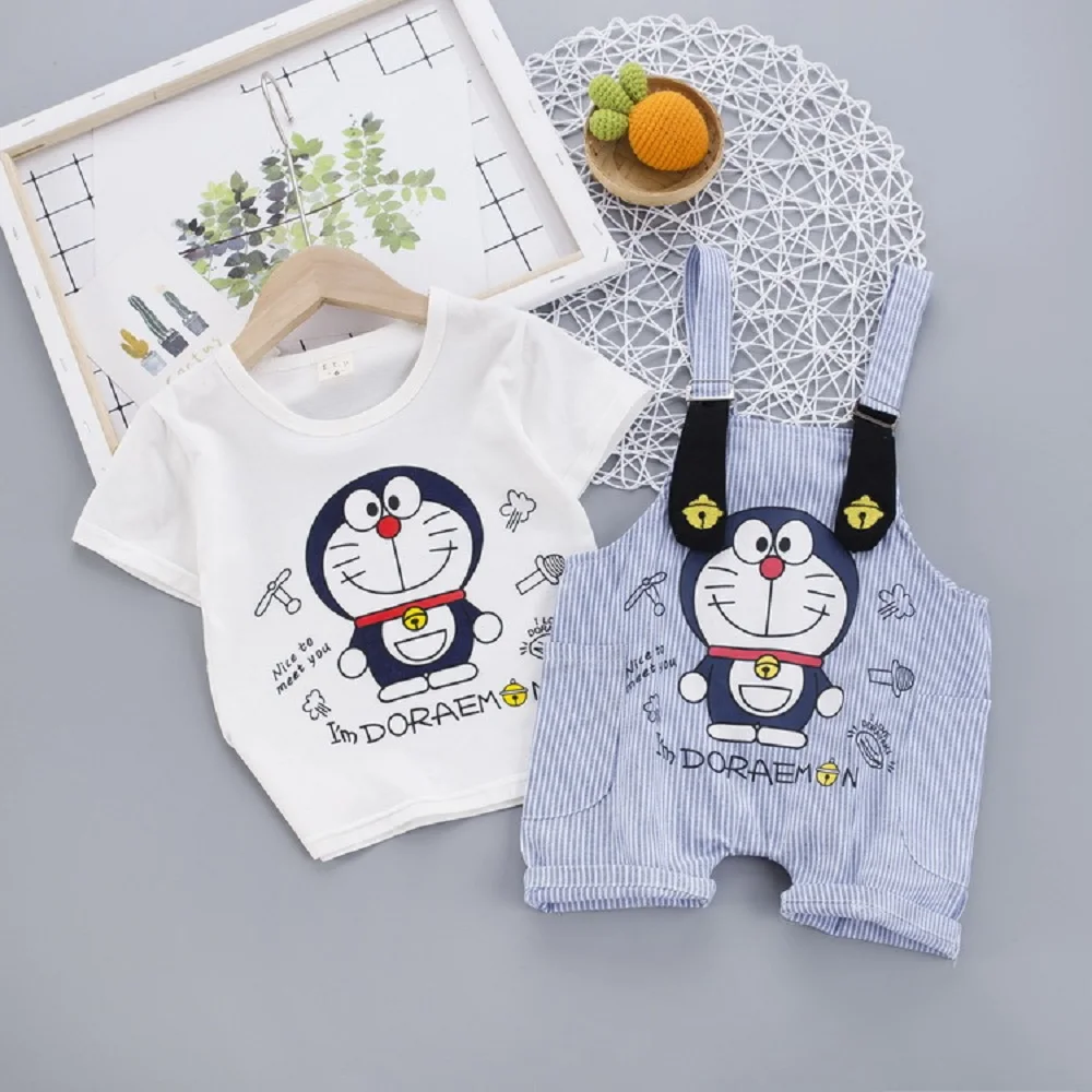 Baby Girls Boys Doraemon Clothes Outfits Summer Kids Sets Short Sleeve Music Mark T-Shirts+Rompers 2pcs Outfits Children's Suit
Baby Girls Boys Doraemon Clothes Outfits Summer Kids Sets Short Sleeve Music Mark T-Shirts+Rompers 2pcs Outfits Children's Suit