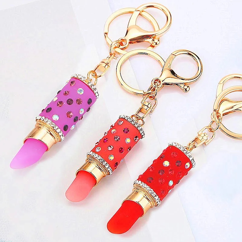 Fashion 3 Color Rhinestone Lipsticks Shape Keychain Ladies Handbag Mobilephone Keyring Pendant Jewelry Trinket for Girl Friend
Fashion 3 Color Rhinestone Lipsticks Shape Keychain Ladies Handbag Mobilephone Keyring Pendant Jewelry Trinket for Girl Friend