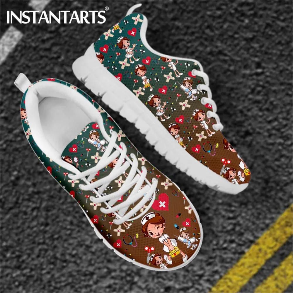 INSTANTARTS Casual Sneakers Women Nurse Shoes Flats Woman Cute Cartoon Nurse Doctor Print Lace-Up Mesh Female Zapatillas Mujer
INSTANTARTS Casual Sneakers Women Nurse Shoes Flats Woman Cute Cartoon Nurse Doctor Print Lace-Up Mesh Female Zapatillas Mujer