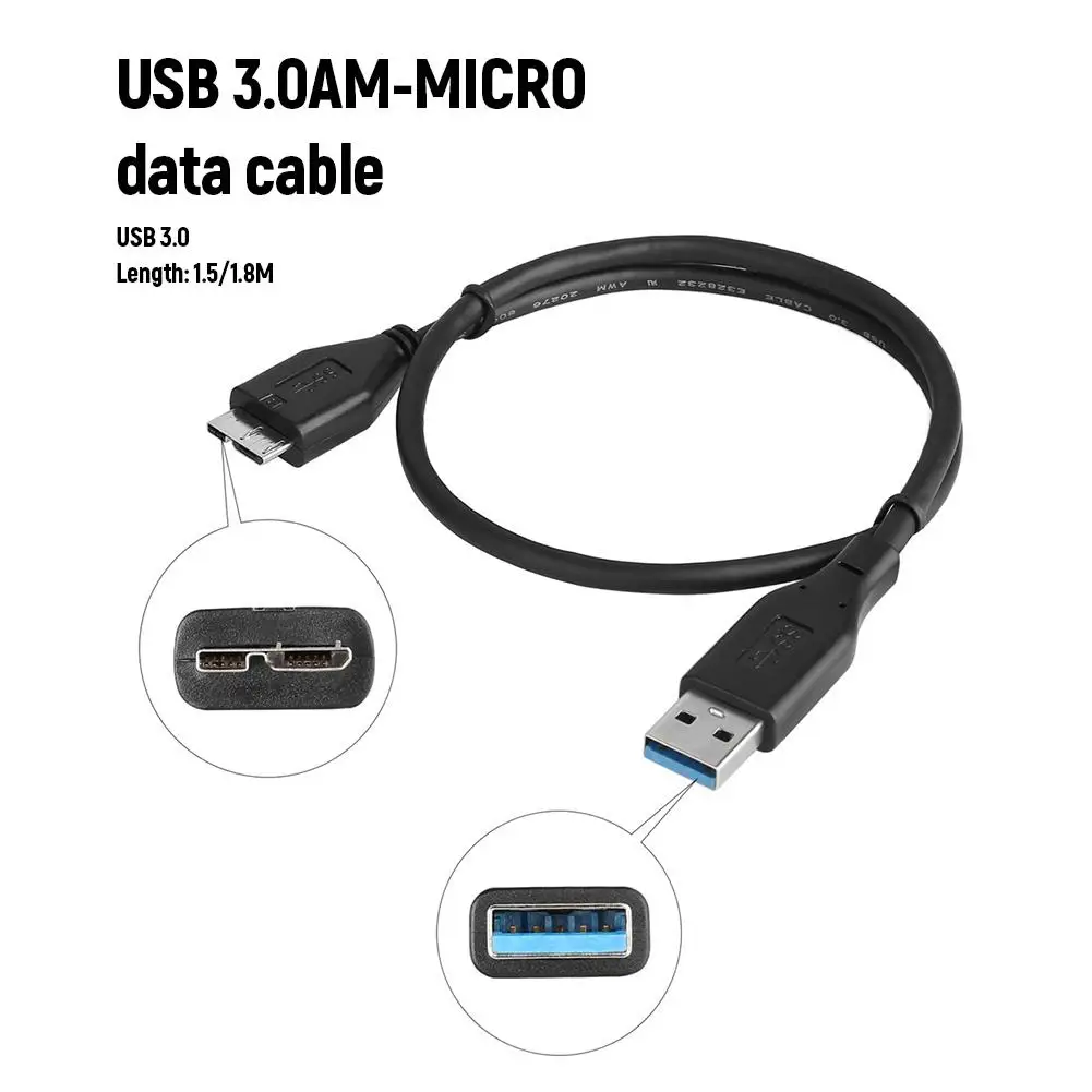 

ANMONE USB 3.0 Male A To Micro B Cable For External Hard Drive Disk HDD Data Cord Power Charging Cable For Samsung S5 Note3