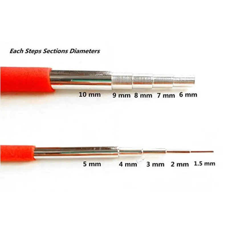 2Pcs 10 Sizes Wire Ring Wrapping Step Mandel Steel Round Bead Working Loop Jump Ring Metal Jewelry Forming Tools
2Pcs 10 Sizes Wire Ring Wrapping Step Mandel Steel Round Bead Working Loop Jump Ring Metal Jewelry Forming Tools
