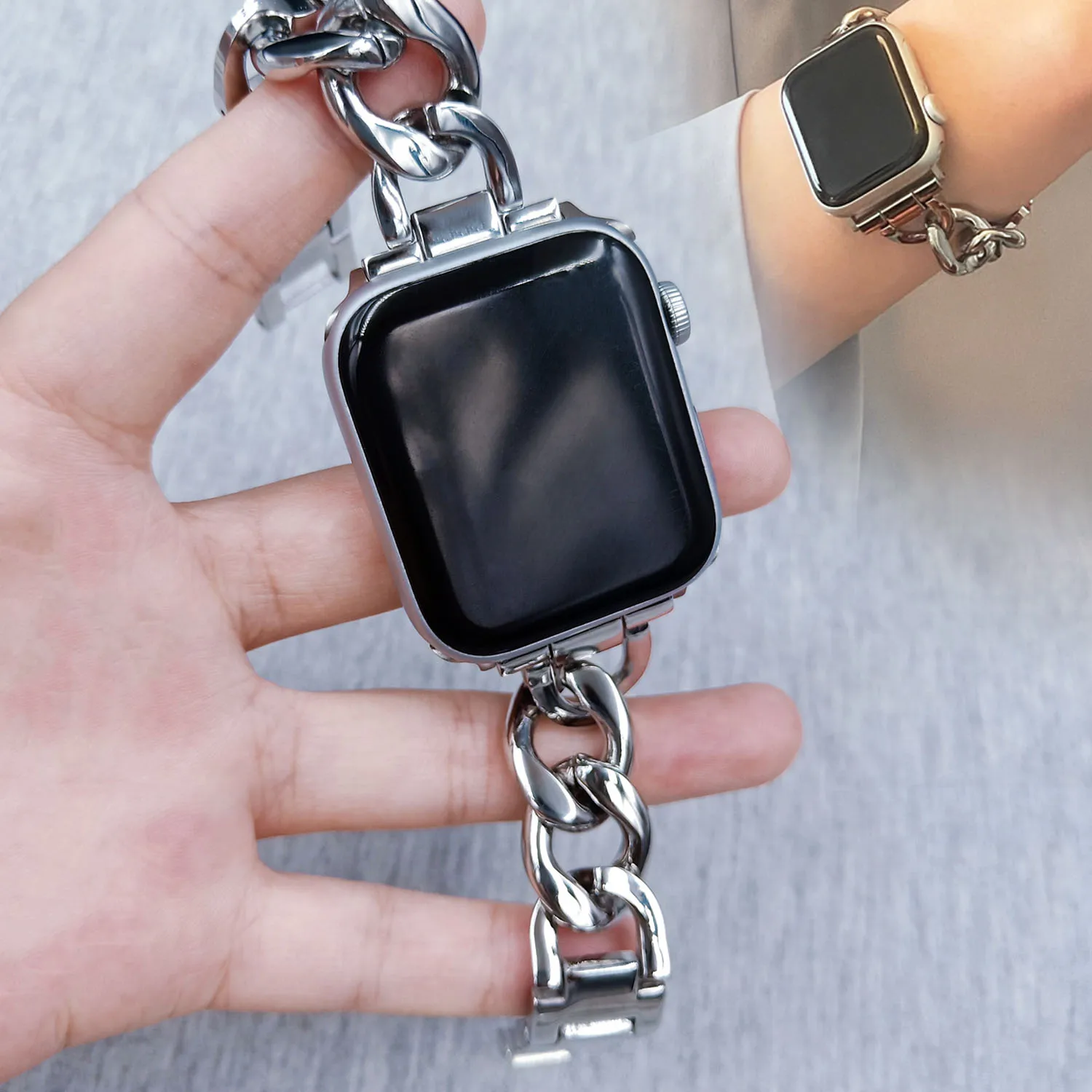 Ремешок из нержавеющей стали для Apple Watch Series 5 4 3 SE 6 Band, металлический браслет для IWatch 38 мм 42 мм, 40 мм 44 мм
Ремешок из нержавеющей стали для Apple Watch Series 5 4 3 SE 6 Band, металлический браслет для IWatch 38 мм 42 мм, 40 мм 44 мм