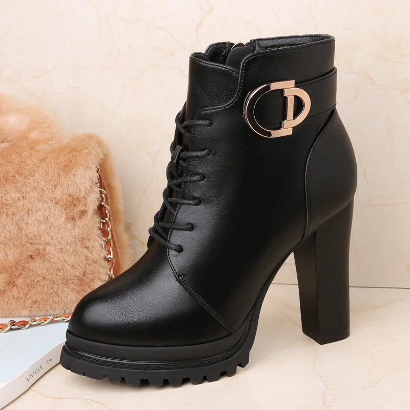 Lace-Up Thick-Heeled High Heels With Belt Buckle Winter Shoes British Style Waterproof Platform Cross-Laced Women's Boots
Lace-Up Thick-Heeled High Heels With Belt Buckle Winter Shoes British Style Waterproof Platform Cross-Laced Women's Boots