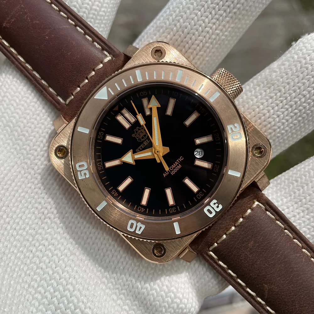 STEELDIVE Brand SD1941S 2021 Square Solid Bronze Men NH35 Automatic Diver Watch Super Luminous 1000M Mechanical Dive Watches
STEELDIVE Brand SD1941S 2021 Square Solid Bronze Men NH35 Automatic Diver Watch Super Luminous 1000M Mechanical Dive Watches