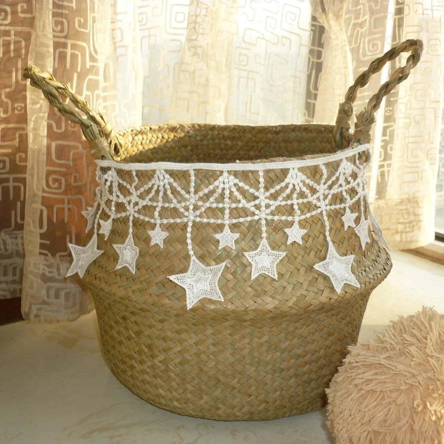 Stars Decoration Foldable Handmade Storage Basket Folding Wicker Rattan Seagrass Belly Straw Garden Flower Pot Planter
Stars Decoration Foldable Handmade Storage Basket Folding Wicker Rattan Seagrass Belly Straw Garden Flower Pot Planter