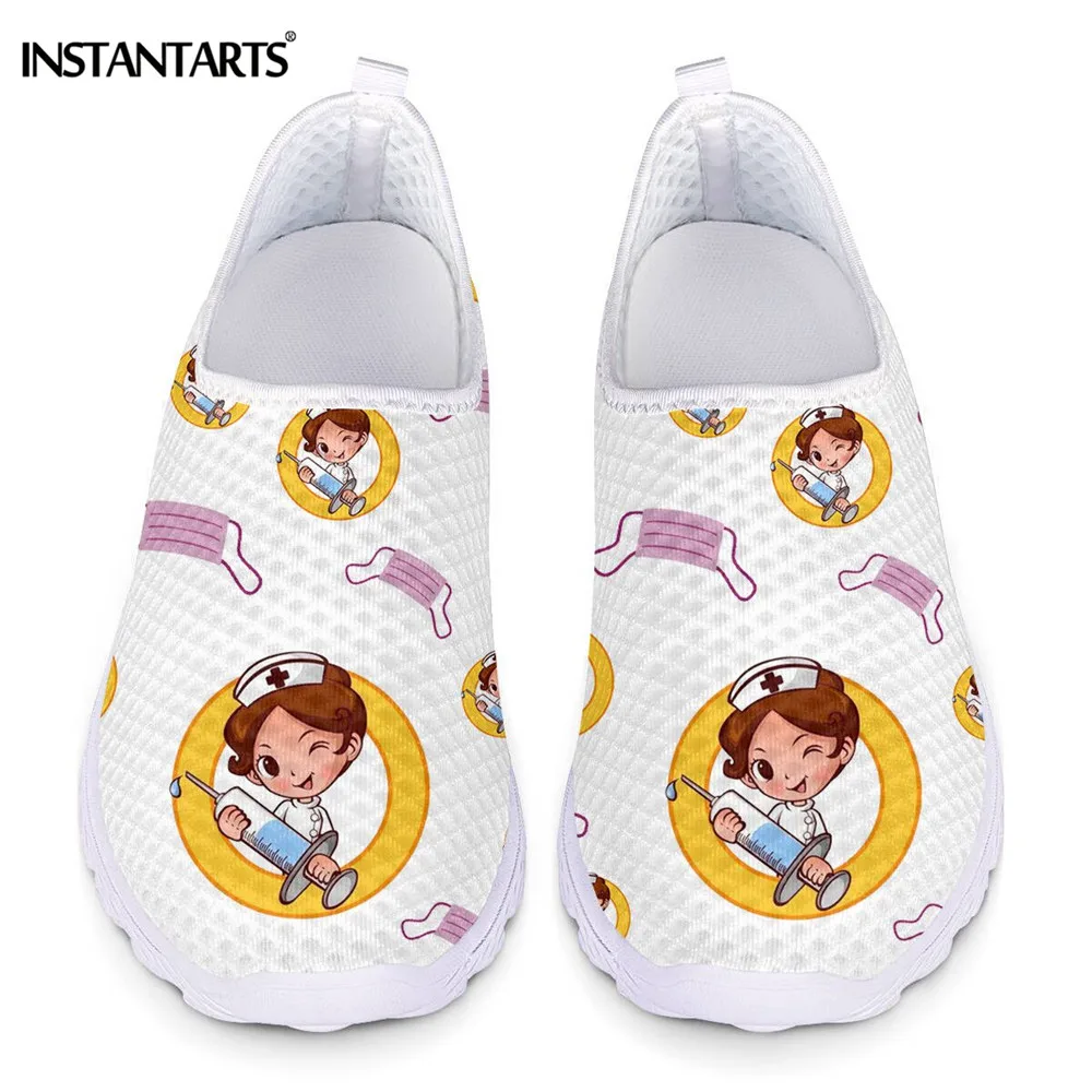 INSTANTARTS Nurse Theme Women Casual Flat Shoes Cute Nurse Cartoon Pattern Female Mesh Sneaker Lightweight Slip on Loafers 2020 
INSTANTARTS Nurse Theme Women Casual Flat Shoes Cute Nurse Cartoon Pattern Female Mesh Sneaker Lightweight Slip on Loafers 2020