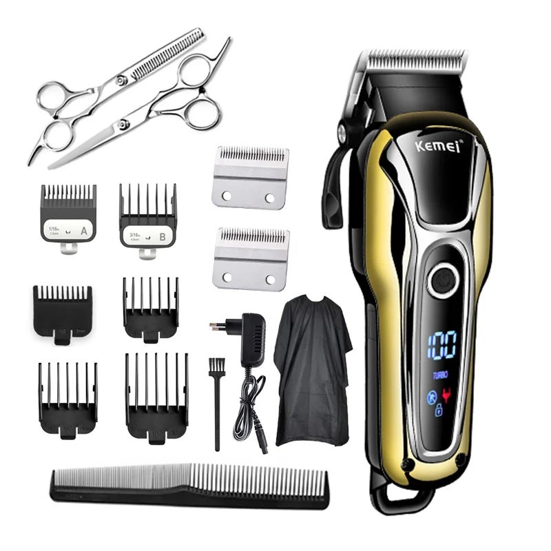Kemei hair clipper professional hair Trimmer in Hair clippers for men electric trimmers LCD Display machine barber Hair cutter
Kemei hair clipper professional hair Trimmer in Hair clippers for men electric trimmers LCD Display machine barber Hair cutter