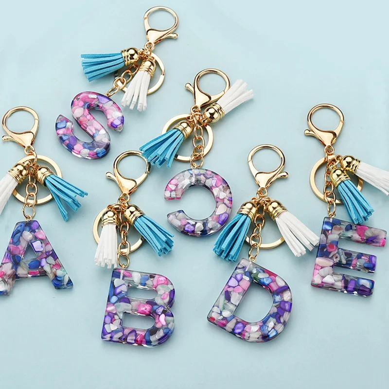 Fashion Tassel English Alphabet Keychain Women Jewelry A to Z Letters Simple Name DIY Resin Glitter Keyring Luxury Couple Gift
Fashion Tassel English Alphabet Keychain Women Jewelry A to Z Letters Simple Name DIY Resin Glitter Keyring Luxury Couple Gift