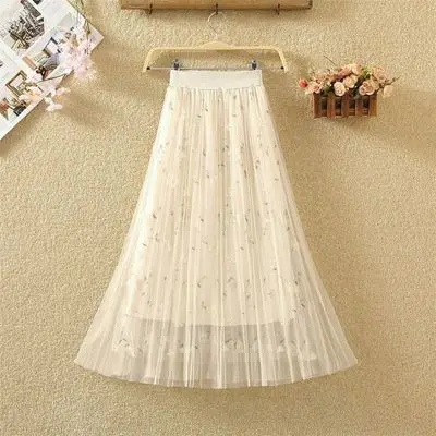 Mesh Women's Tulle Skirt Women Embroidery floral Pleated Skirts For Women High Waist Skirt Female Tutu Skirt Spring Summer
Mesh Women's Tulle Skirt Women Embroidery floral Pleated Skirts For Women High Waist Skirt Female Tutu Skirt Spring Summer
