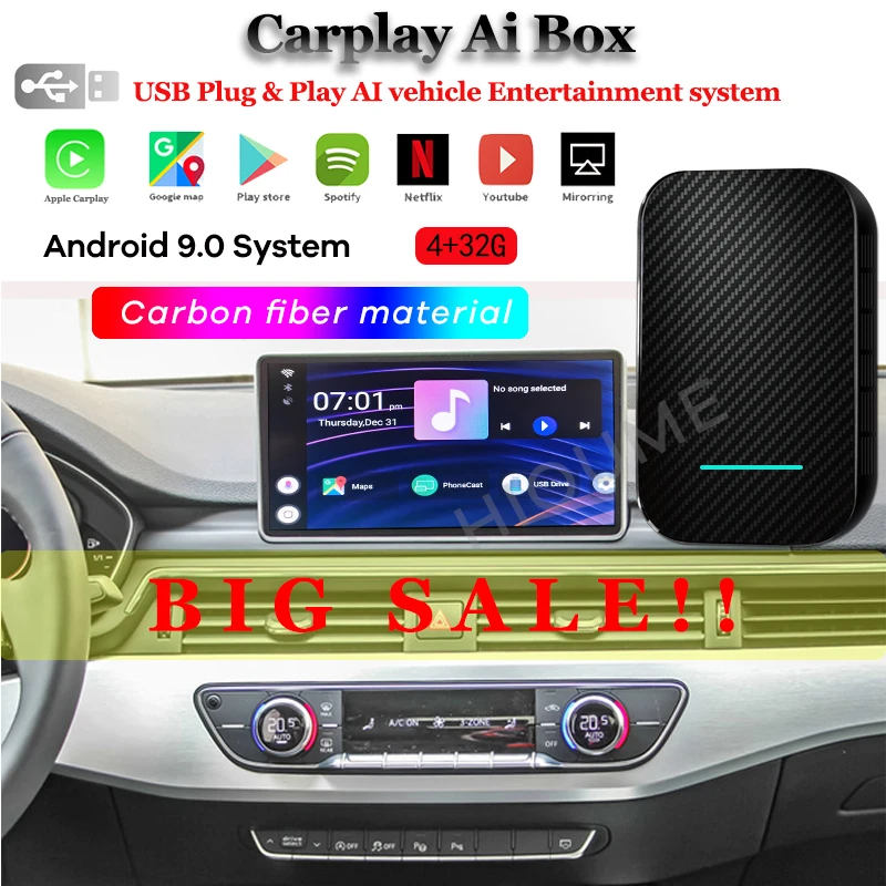 Android 9.0 IOS System Car Multimedia player For Audi series 4+32G Wireless Apple Carplay Ai Box Mirroring Accessories 
Android 9.0 IOS System Car Multimedia player For Audi series 4+32G Wireless Apple Carplay Ai Box Mirroring Accessories