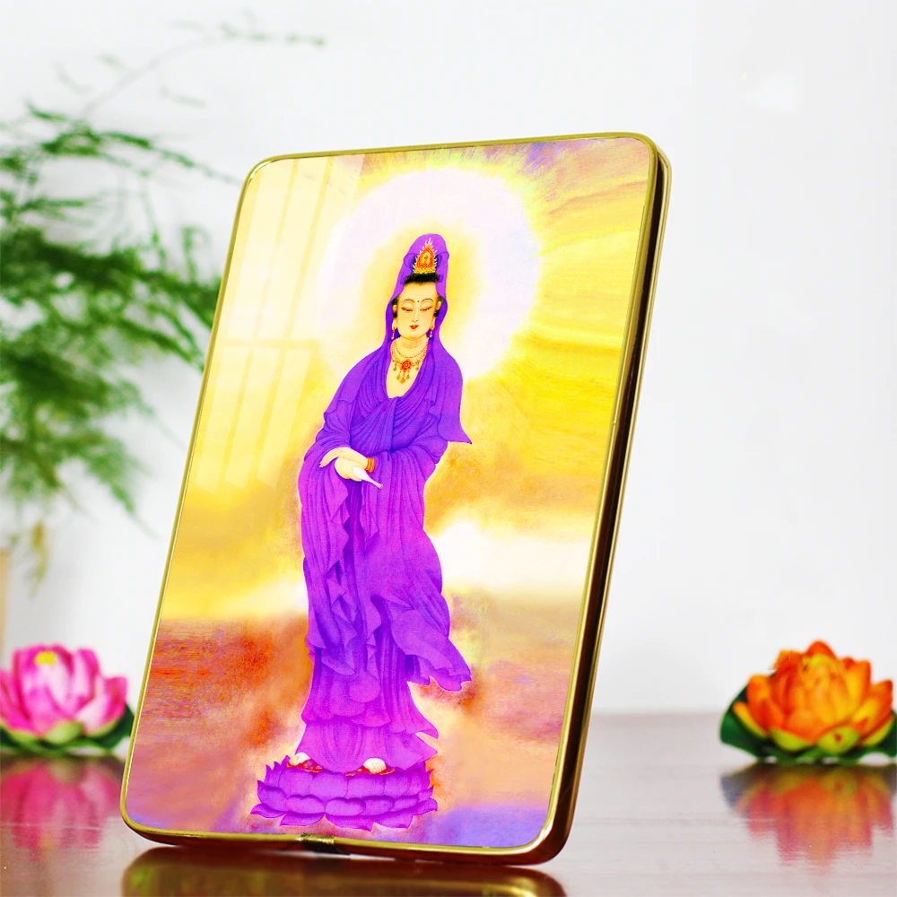 Guanyin Bodhisattva in purple Buddha ornaments, Exquisite religious feng shui ornaments
Guanyin Bodhisattva in purple Buddha ornaments, Exquisite religious feng shui ornaments