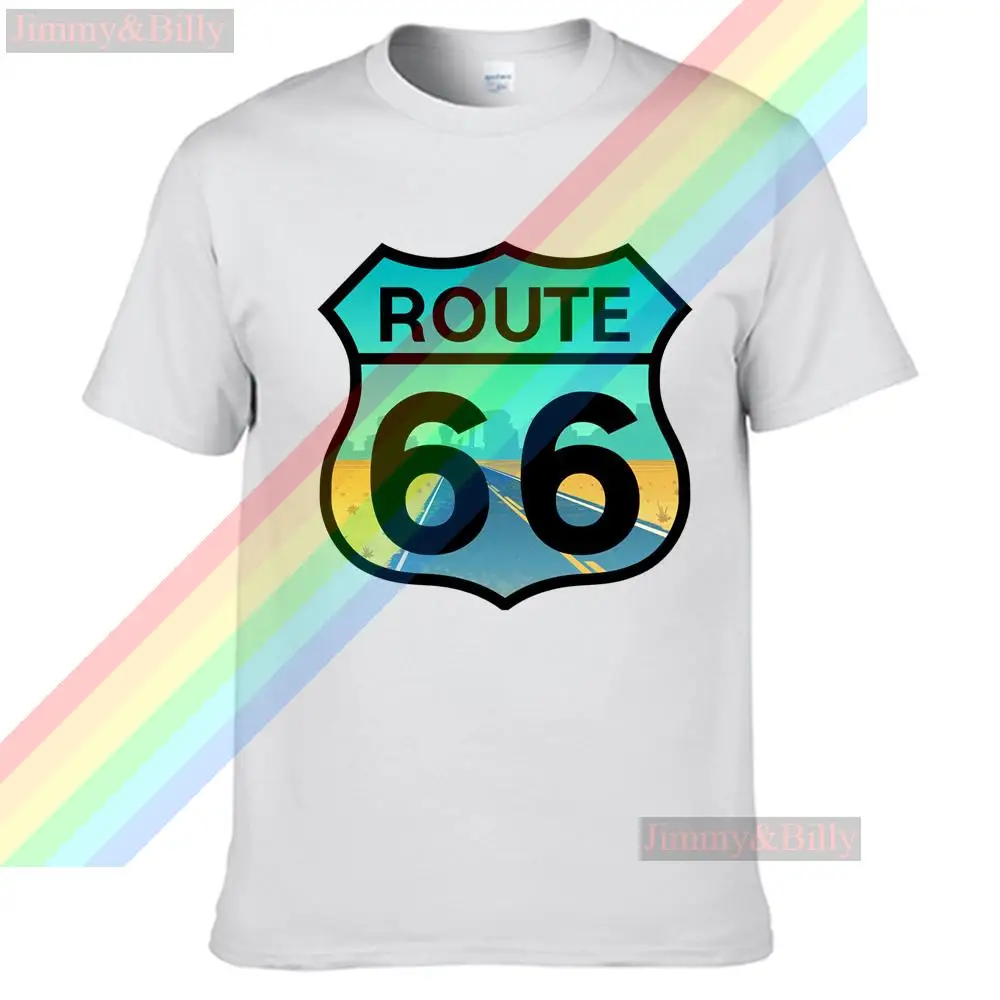 

As Far As Eye Can See Route 66 Summer Print T Shirt Clothes Popular Shirt Cotton Tees Amazing Short Sleeve Unique Unisex Tops