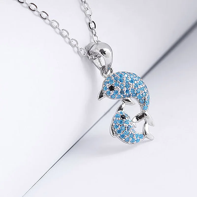 S925 sterling silver Dolphin Necklace Lady Zircon pendant girlfriend birthday present whale clavicle chain
S925 sterling silver Dolphin Necklace Lady Zircon pendant girlfriend birthday present whale clavicle chain