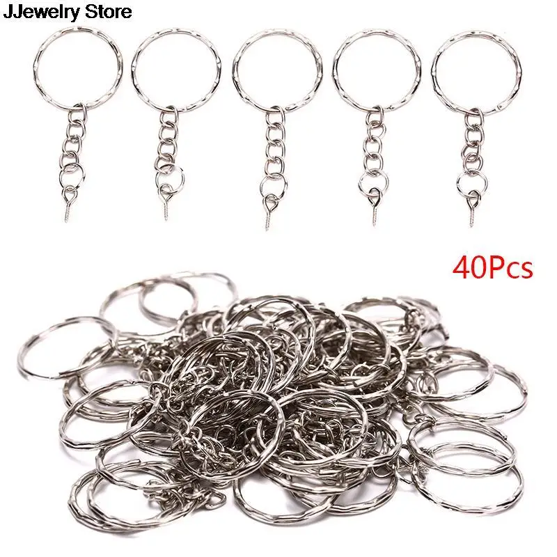 40Pcs/set Polished Key Ring Screw Eye Short Chain Split Ring Connector DIY Jewelry Keychain Keyfob Accessories
40Pcs/set Polished Key Ring Screw Eye Short Chain Split Ring Connector DIY Jewelry Keychain Keyfob Accessories