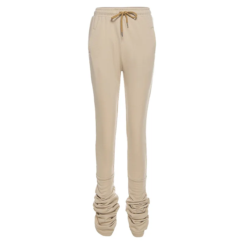 Solid Color Women Streetwear Pants Elastic Autumn Winter High Waist Drawstring Pockets Pile Casual Long Trousers Sexy Straight 
Solid Color Women Streetwear Pants Elastic Autumn Winter High Waist Drawstring Pockets Pile Casual Long Trousers Sexy Straight