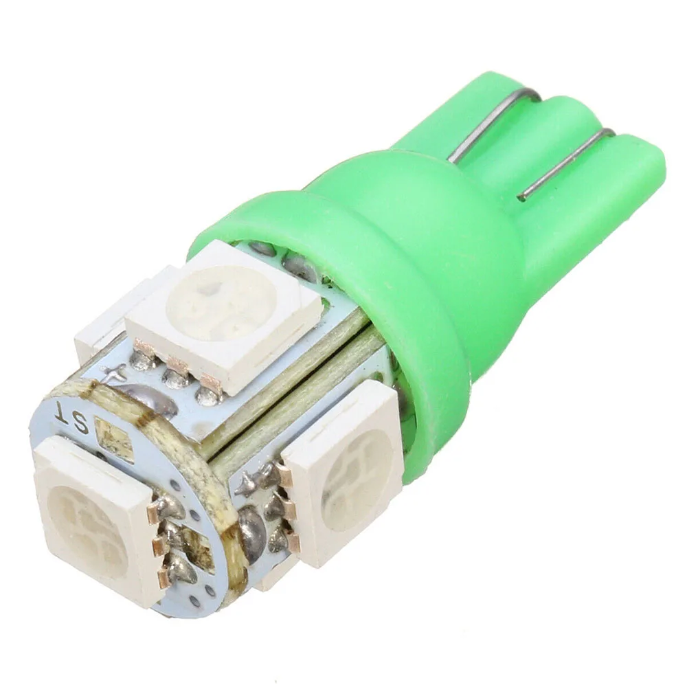 12V DC Car light socket Accessory T10 5050 SMD 3 Tri-Chips 10pcs Bulbs Green
12V DC Car light socket Accessory T10 5050 SMD 3 Tri-Chips 10pcs Bulbs Green