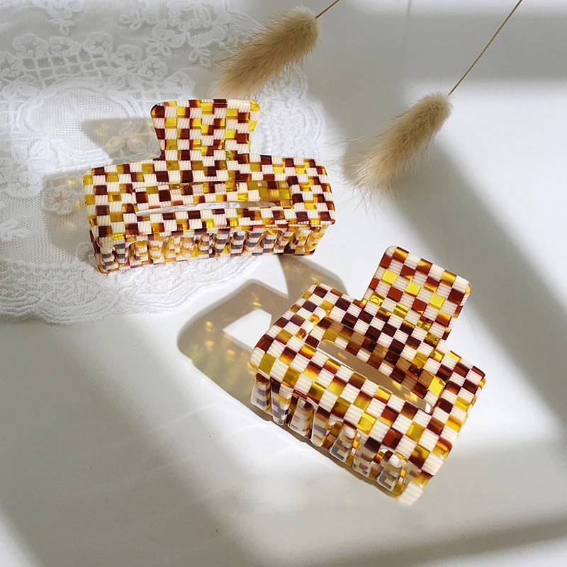 Geometric Acetate Hair Claws Large Size Square Hair Crabs Clips Lattice Hair Clamps For Women Hair Accessories Barrettes 
Geometric Acetate Hair Claws Large Size Square Hair Crabs Clips Lattice Hair Clamps For Women Hair Accessories Barrettes