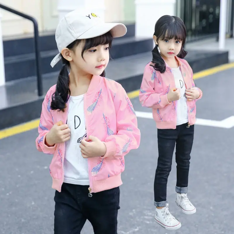 Children'S Wear Girl'S Coat Spring And Autumn Printed Feather Jacket Children'S Windbreaker Floral Top Baseball Suit Girls Coat
Children'S Wear Girl'S Coat Spring And Autumn Printed Feather Jacket Children'S Windbreaker Floral Top Baseball Suit Girls Coat