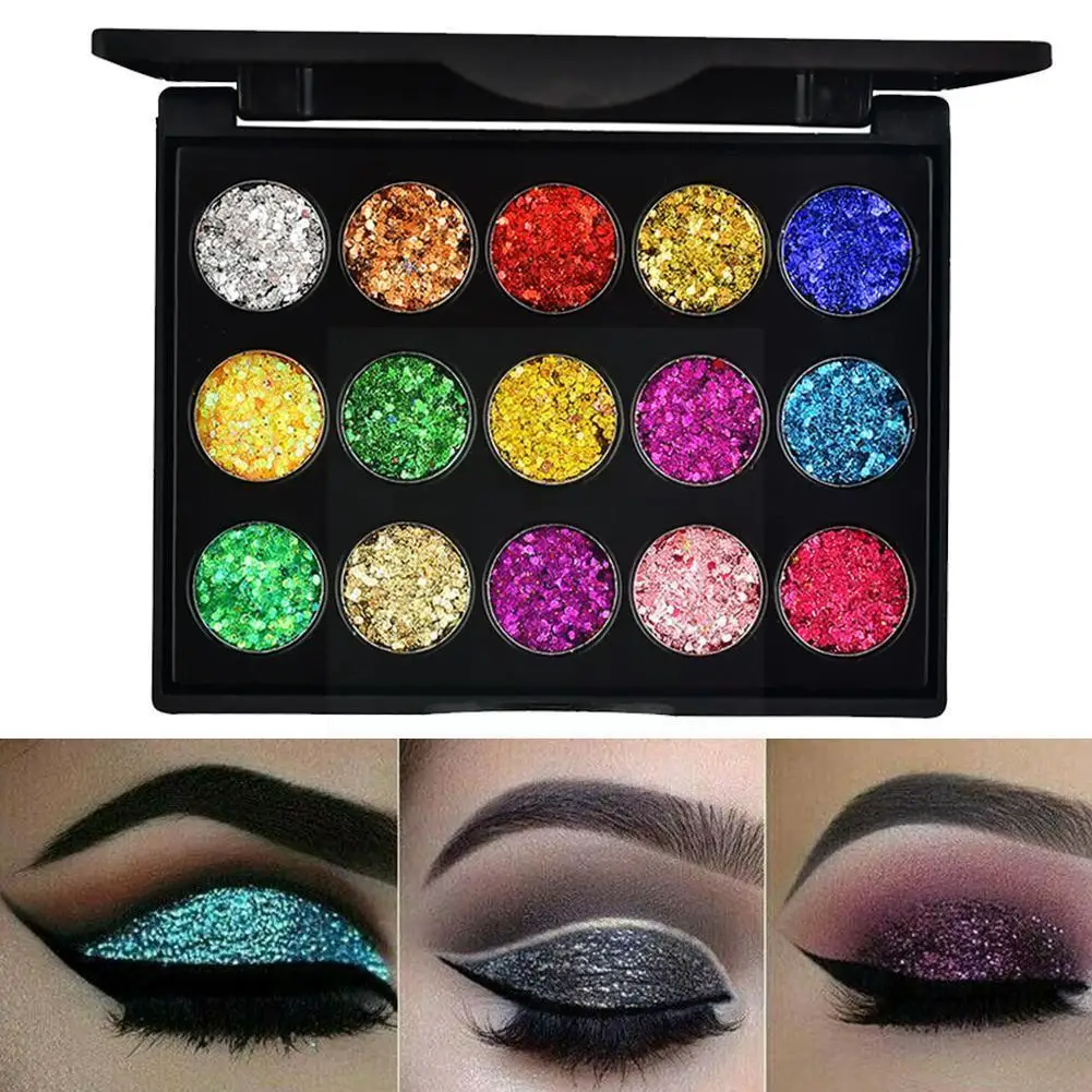 15 Color Eyeshadow Diamond Glitter Eye Shadow Pallete Makeup Professional High Waterproof Eye Lasting Gloss Eye Shimmer Hengfang
15 Color Eyeshadow Diamond Glitter Eye Shadow Pallete Makeup Professional High Waterproof Eye Lasting Gloss Eye Shimmer Hengfang