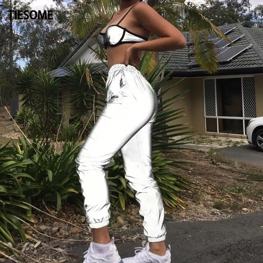 TIESOME flash reflective jogger pants 2020 autumn winter women casual gray solid streetwear trousers fashion clothes
TIESOME flash reflective jogger pants 2020 autumn winter women casual gray solid streetwear trousers fashion clothes