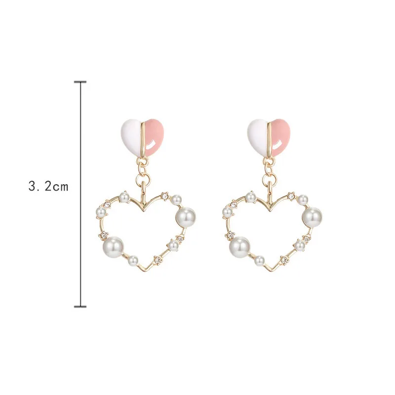 Cute Lovely Pearl Heart Earrings for Women Girls Fashion Korean Jewelry Alloy Hollow Love Heart Drop Earrings 2020 New ER897
Cute Lovely Pearl Heart Earrings for Women Girls Fashion Korean Jewelry Alloy Hollow Love Heart Drop Earrings 2020 New ER897