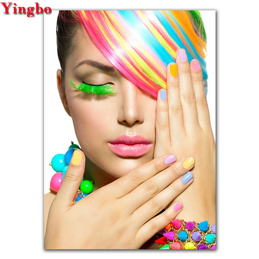 Home Decor Diamond Painting Colorful hair makeup beauty DIY Mosaic Handicraft Diamond Embroidery Full Square round Drill
Home Decor Diamond Painting Colorful hair makeup beauty DIY Mosaic Handicraft Diamond Embroidery Full Square round Drill