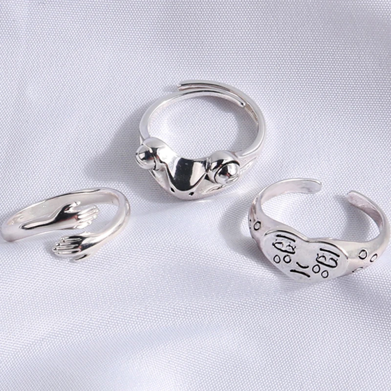 Silver stainless steel ring for women adjustable open ring Frog hug cry stainless steel ring women rings 925 silver plated
Silver stainless steel ring for women adjustable open ring Frog hug cry stainless steel ring women rings 925 silver plated