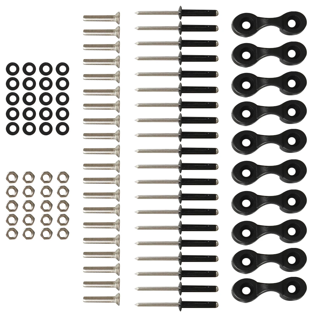 Kayak Deck Loops Tie Down Pad Eyes and Rivets - Bungee Fishing All Accessories Hardware Kit
Kayak Deck Loops Tie Down Pad Eyes and Rivets - Bungee Fishing All Accessories Hardware Kit