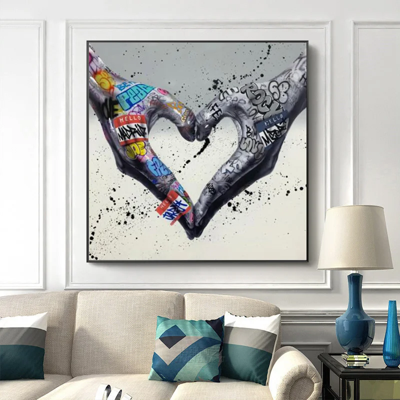Street Colorful Graffiti Art Gesture Decoration Painting Wall Canvas Art Wall Poster and Print Art Hand Pictures for Living Room
Street Colorful Graffiti Art Gesture Decoration Painting Wall Canvas Art Wall Poster and Print Art Hand Pictures for Living Room