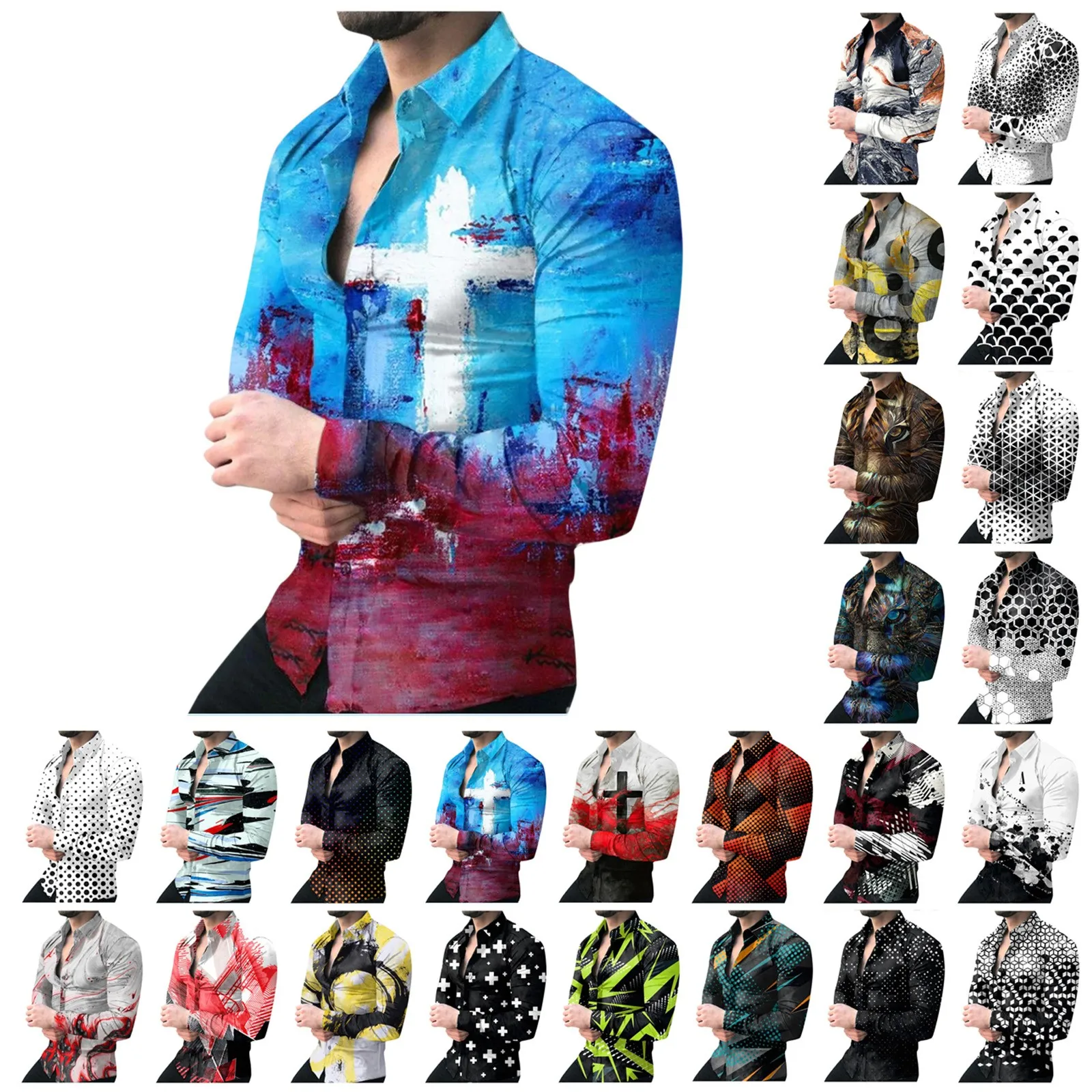 Shirt Collar Comfortable Size Casual Stand-up Printed Men's Long-sleeved Plus Men Shirts Casual
Shirt Collar Comfortable Size Casual Stand-up Printed Men's Long-sleeved Plus Men Shirts Casual