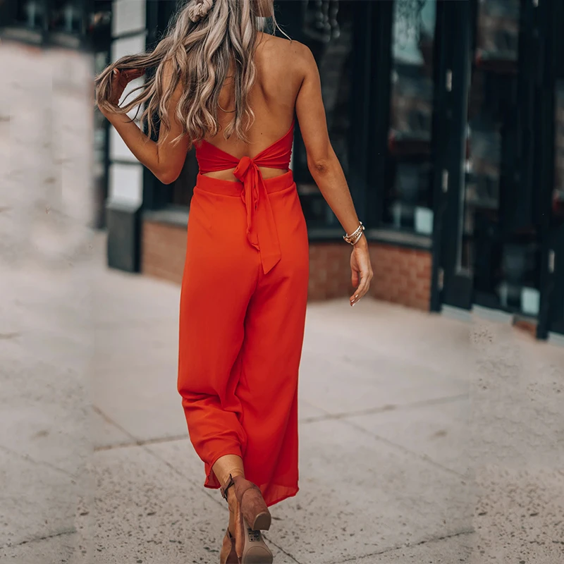 Streetwear Orange Sleeveless High Waist Women Jumpsuit Backless Twist Bow Sexy Slim Summer Jumpsuit Fashion 2021 New
Streetwear Orange Sleeveless High Waist Women Jumpsuit Backless Twist Bow Sexy Slim Summer Jumpsuit Fashion 2021 New